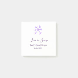 Bloco De Notas Amor na neve chuveiro de noiva roxo flocos de neve