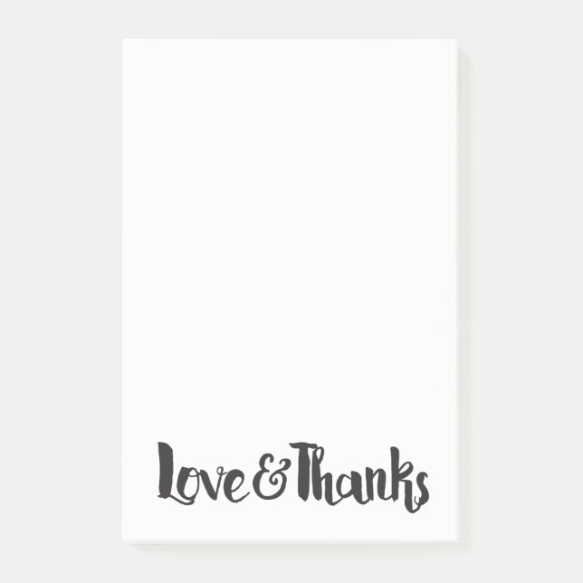 Bloco De Notas Amor & Obrigado Letra Negra Moderna Obrigada (Frente)