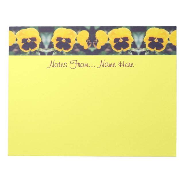 Bloco De Notas Amor-Perfeito Amarelo (Frente)