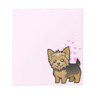 Bloco De Notas Amor por Yorkshire Terrier (cabelo curto sem laço)