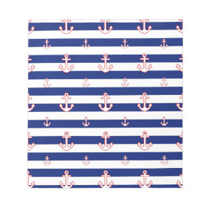 Bloco De Notas Âncoras no Decor Náutico de Stripes