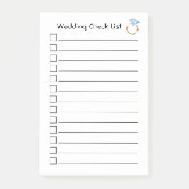 Bloco De Notas Anel De Diamante De Lista De Verificação De Casame
