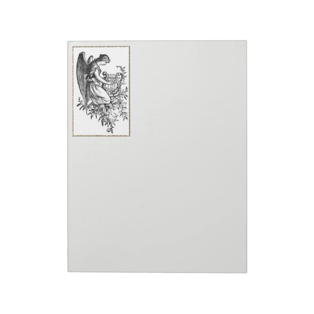 Bloco De Notas Angel Com Notepad Harp E Flora (Invertido)