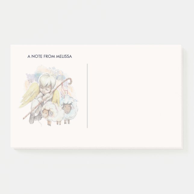 Bloco De Notas Angel Shepherd de Natal com Lambs (Frente)