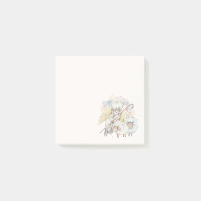 Bloco De Notas Angel Shepherd de Natal com Lambs (Frente)