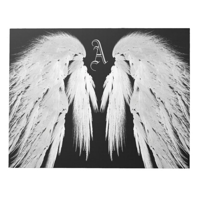 Bloco De Notas ANGEL WINGS Monograma Preto (Frente)