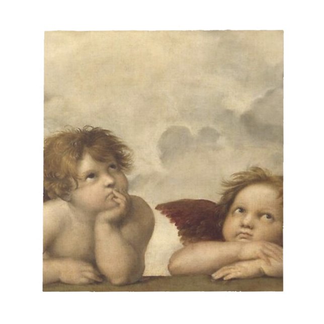Bloco De Notas Angels Cherubs Raphael Santi Sistine Madonna Sweet (Frente)