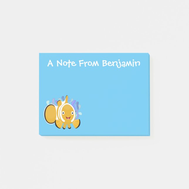 Bloco De Notas Animação de marisco feliz e bonito (Frente)