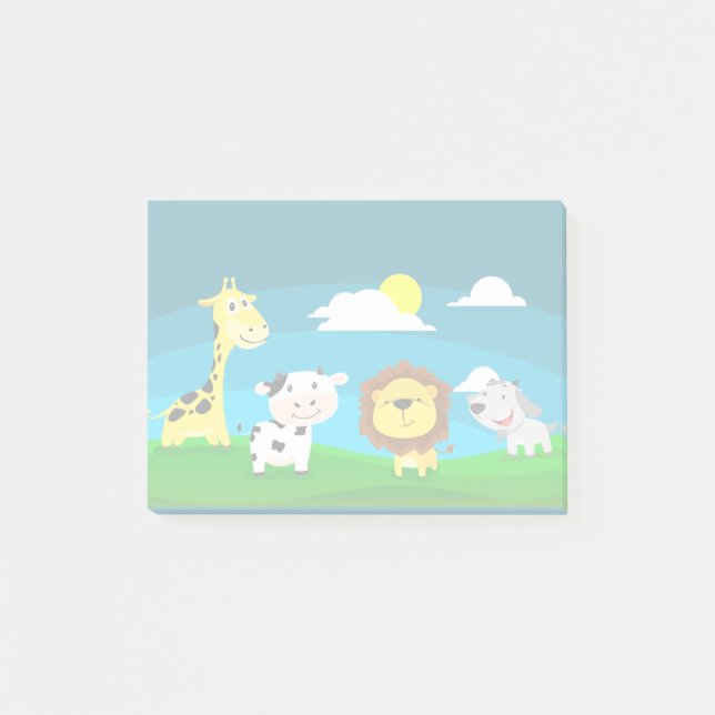 Bloco De Notas Animais de desenho animado          (Frente)