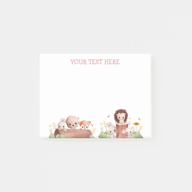 Bloco De Notas Animais De Floresta Comestíveis Postam Que Ele Cha (Frente)