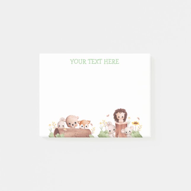 Bloco De Notas Animais De Floresta Comestíveis Postam Que Ele Cha (Frente)