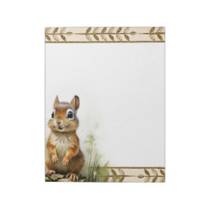Bloco De Notas Animais De Floresta De Chipmunk Cujo Notepad Era C