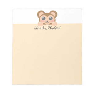 Bloco De Notas Animal Kawaii Personalizado - Macaco