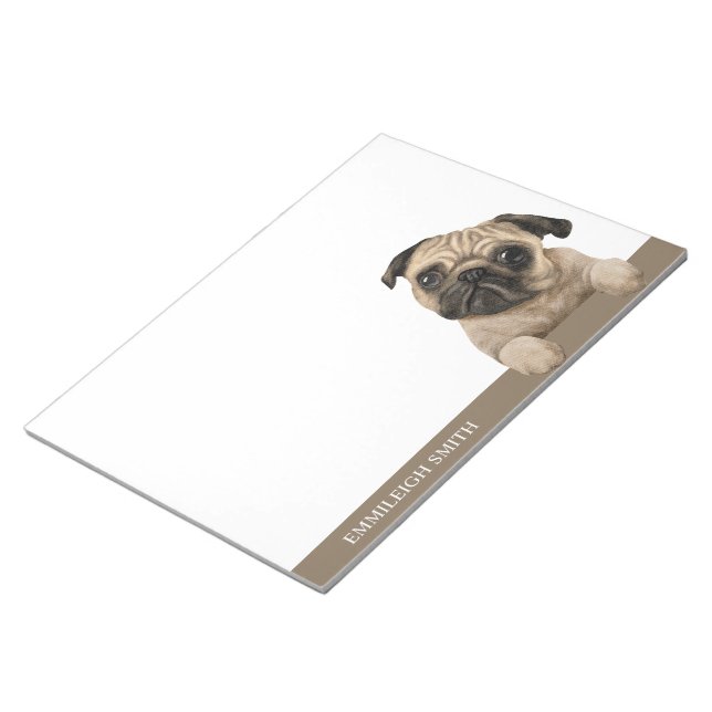 Bloco De Notas Animal Pet Cachorro Pug  (Inclinado)