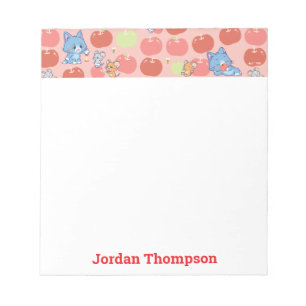 Bloco De Notas Anime Tom, Jerry e Tuffy Apple Pattern