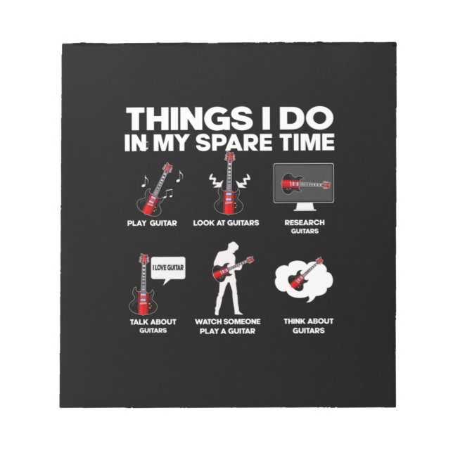 Bloco De Notas Aniversário da Música Guitarrista Viciada por Guit (Frente)