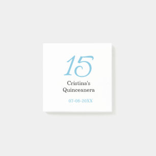 Bloco De Notas aniversário de 15 anos da quinceanera azul preto l