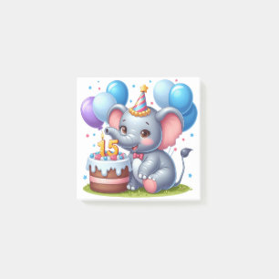 Bloco De Notas Aniversário de 15 anos do Elefante Fofo