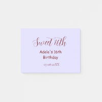 Aniversário de 16 anos doce nome roxo pastel retro