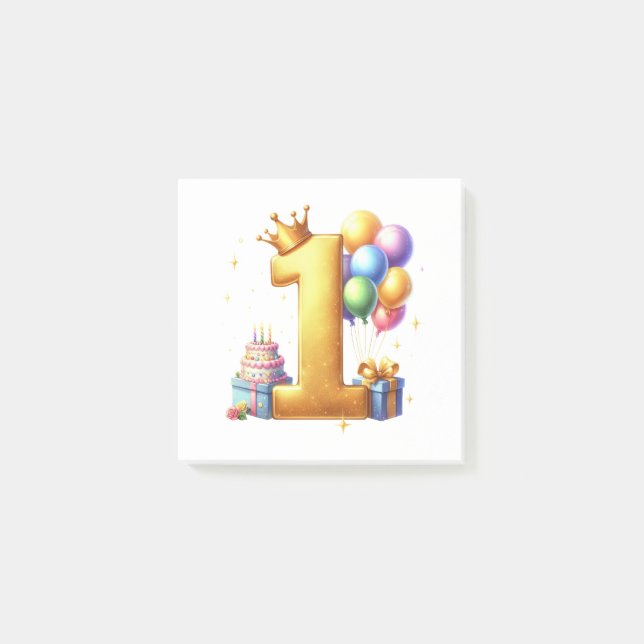 Bloco De Notas Aniversário de 1 ano Dourado (Frente)