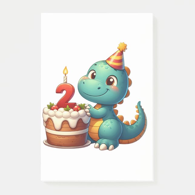 Bloco De Notas Aniversário de 2 anos do Dino (Frente)