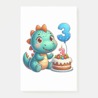 Bloco De Notas Aniversário de 3 anos do Dino