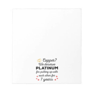 Bloco De Notas Aniversário de Casamento de 7 I - Casal Engraçado 