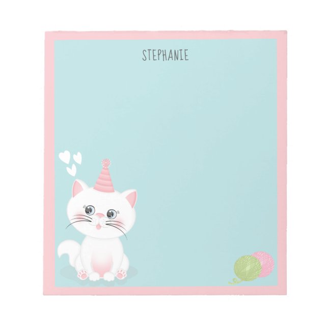 Bloco De Notas Aniversário do Dia Puro do Gato (Frente)