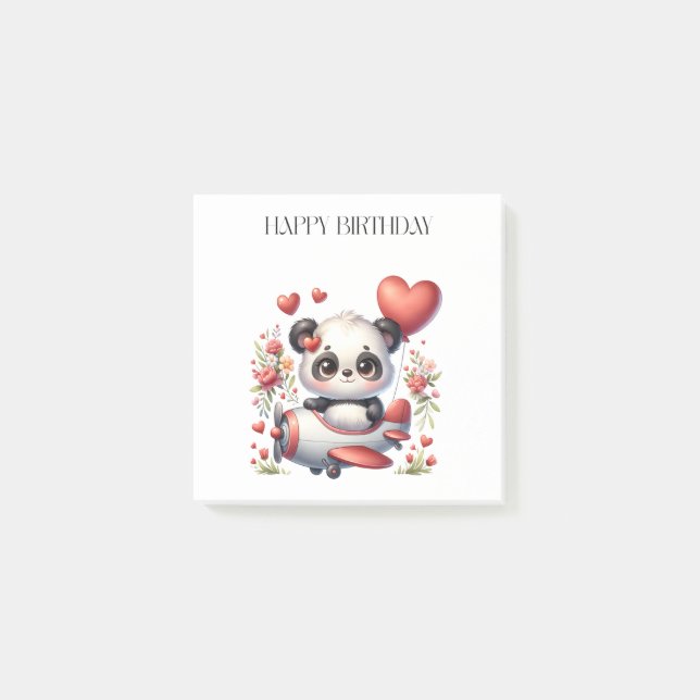 Bloco De Notas Aniversário do Panda Piloto (Frente)