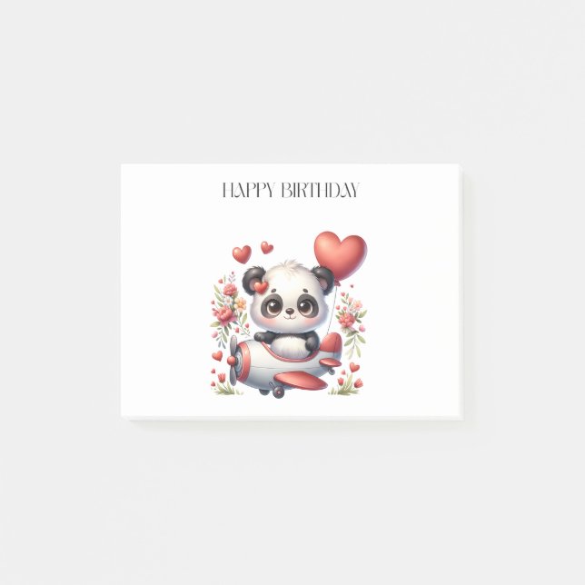 Bloco De Notas Aniversário do Panda Piloto (Frente)