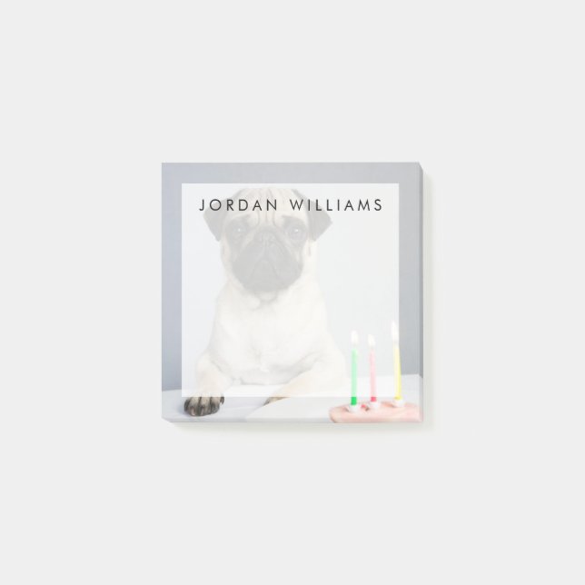 Bloco De Notas Aniversário Pug (Frente)