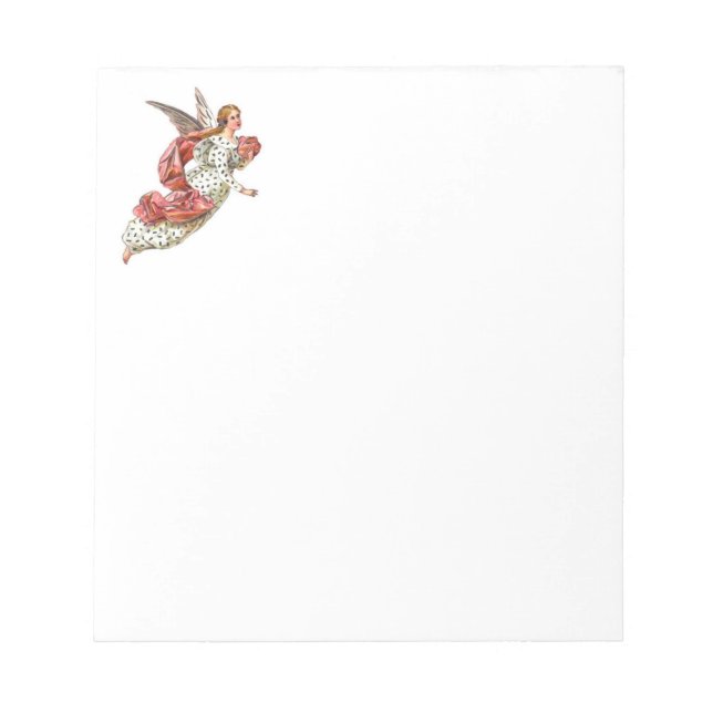 Bloco De Notas Anjo bonito com fita rosa (Frente)