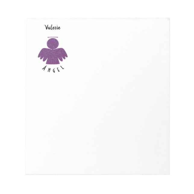 Bloco De Notas Anjo bonito Roxo (Frente)