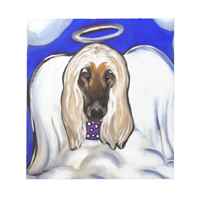 Bloco De Notas Anjo do Afghan Hound (Frente)