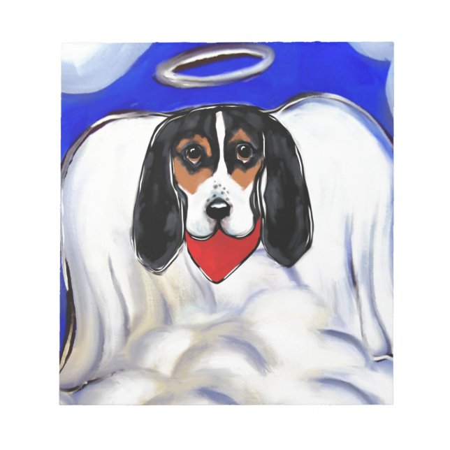 Bloco De Notas Anjo do Basset Hound (Frente)