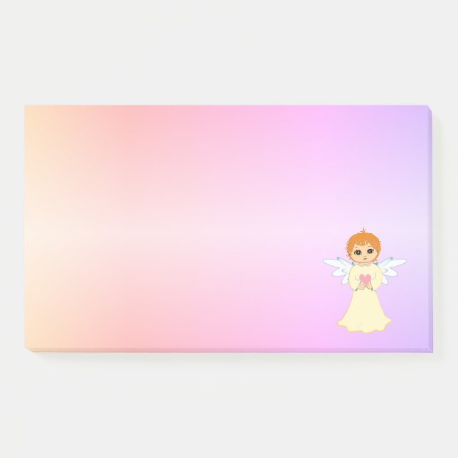 Bloco De Notas Anjo Fofo em Cores Pastel (Frente)