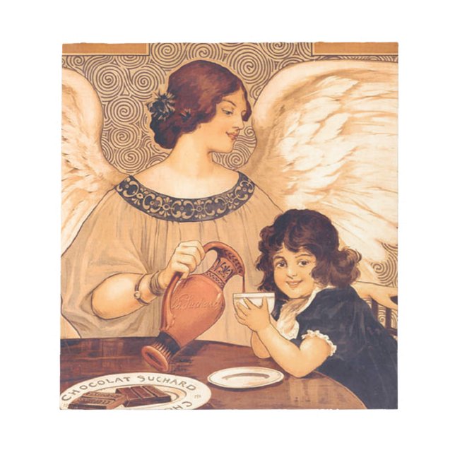 Bloco De Notas Anjo Francês Antigo de Chocolate (Frente)