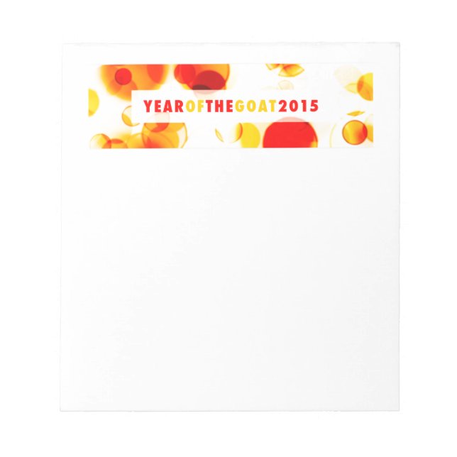 Bloco De Notas ano da cabra 2015 (bokeh) (Frente)