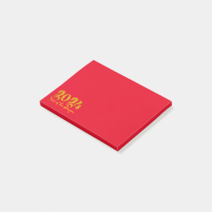 Bloco De Notas Ano Do Dragão 2024 Dourado