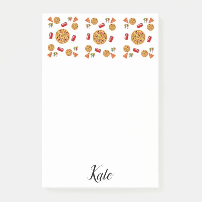 Bloco De Notas Anotações Post-it Pizza (Frente)