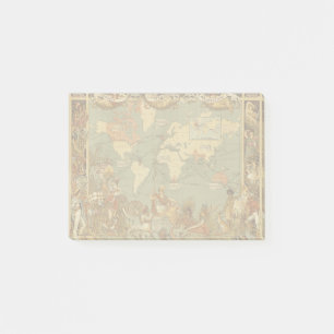 Bloco De Notas Antecipação do Mapa Mundial 1886 Ilustrada