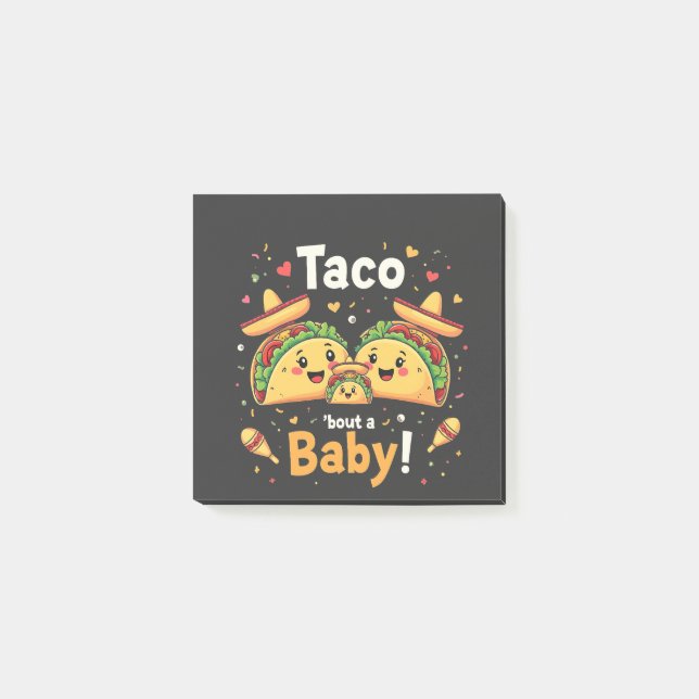 Bloco De Notas Anúncio de gravidez do bebê Taco Bout (Frente)