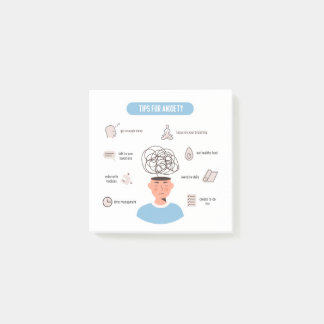 Bloco De Notas Anxiety Tips Minimal Mental Health Art