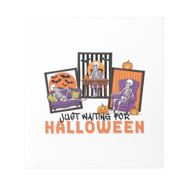 Bloco De Notas Apenas Esperando as Vibrações de Outono de Hallowe (Frente)