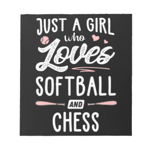 Bloco De Notas Apenas Uma Menina Que Ama Softball E Xadrez.