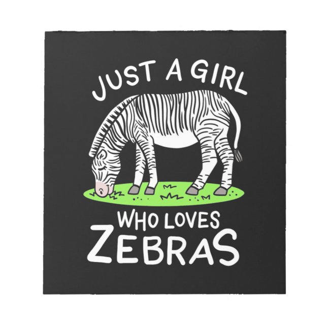 Bloco De Notas Apenas Uma Menina Que Ama Zebras (Frente)