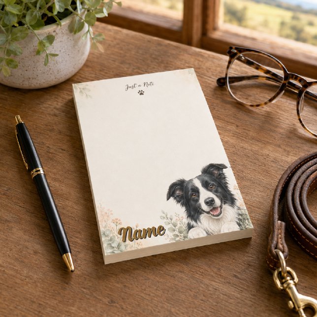 Bloco De Notas Apenas uma Nota Border Collie (Criador carregado)