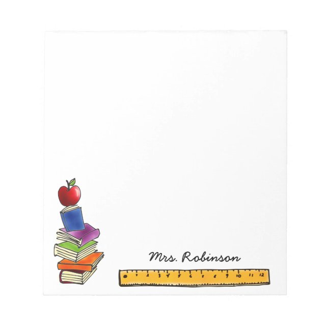 Bloco De Notas Apple com Book Stack Add Name 5.5 x 6 (Frente)