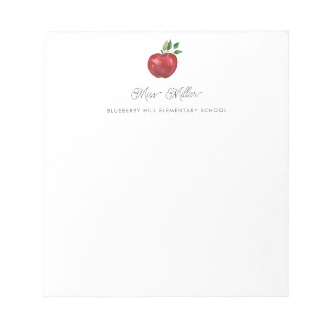 Bloco De Notas Apple for Teacher Personalised Notepad (Frente)