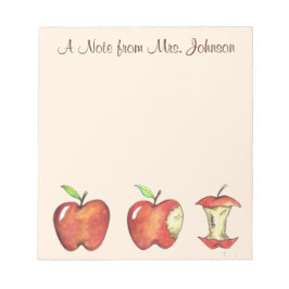 Bloco De Notas Apple for the Teacher Personalised Red Delicious